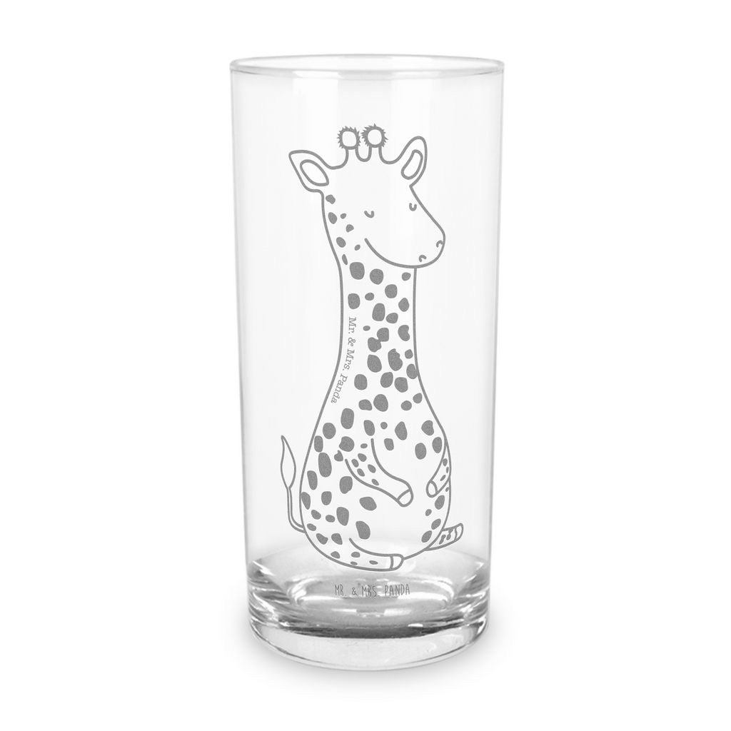 Wasserglas Giraffe Zufrieden Wasserglas, Glas, Trinkglas, Wasserglas mit Gravur, Glas mit Gravur, Trinkglas mit Gravur, Afrika, Wildtiere, Giraffe, Zufrieden, Glück, Abenteuer