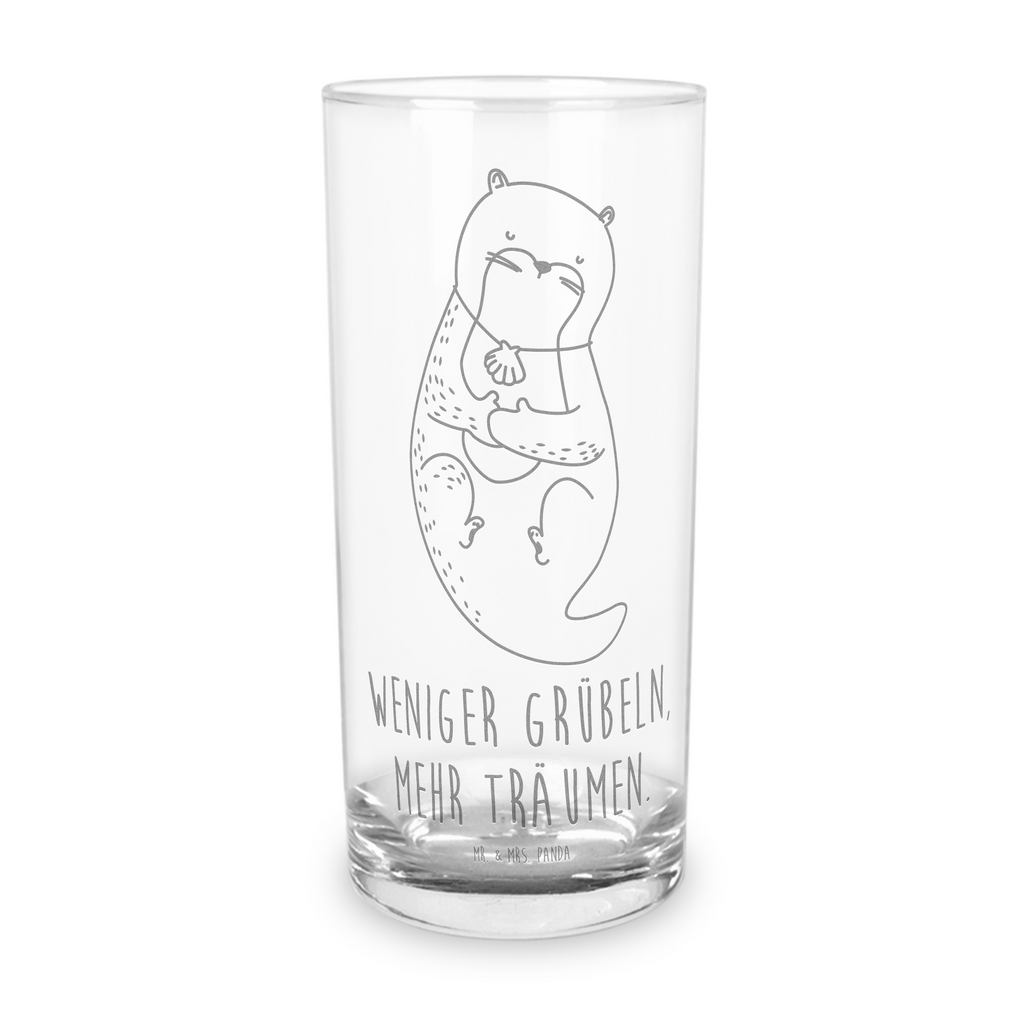 Wasserglas Otter mit Muschelmedaillon Wasserglas, Glas, Trinkglas, Wasserglas mit Gravur, Glas mit Gravur, Trinkglas mit Gravur, Otter, Fischotter, Seeotter, Otterliebe, grübeln, träumen, Motivation, Tagträumen, Büro