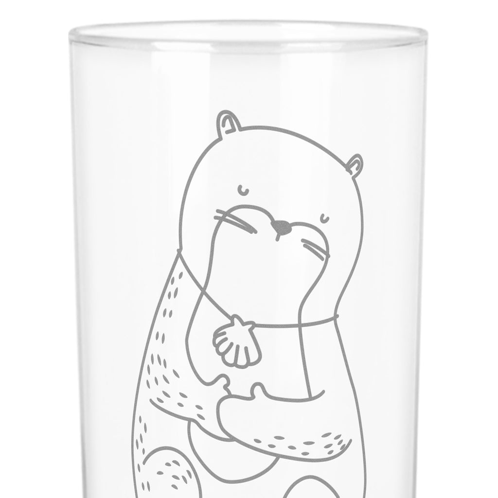 Wasserglas Otter mit Muschelmedaillon Wasserglas, Glas, Trinkglas, Wasserglas mit Gravur, Glas mit Gravur, Trinkglas mit Gravur, Otter, Fischotter, Seeotter, Otterliebe, grübeln, träumen, Motivation, Tagträumen, Büro