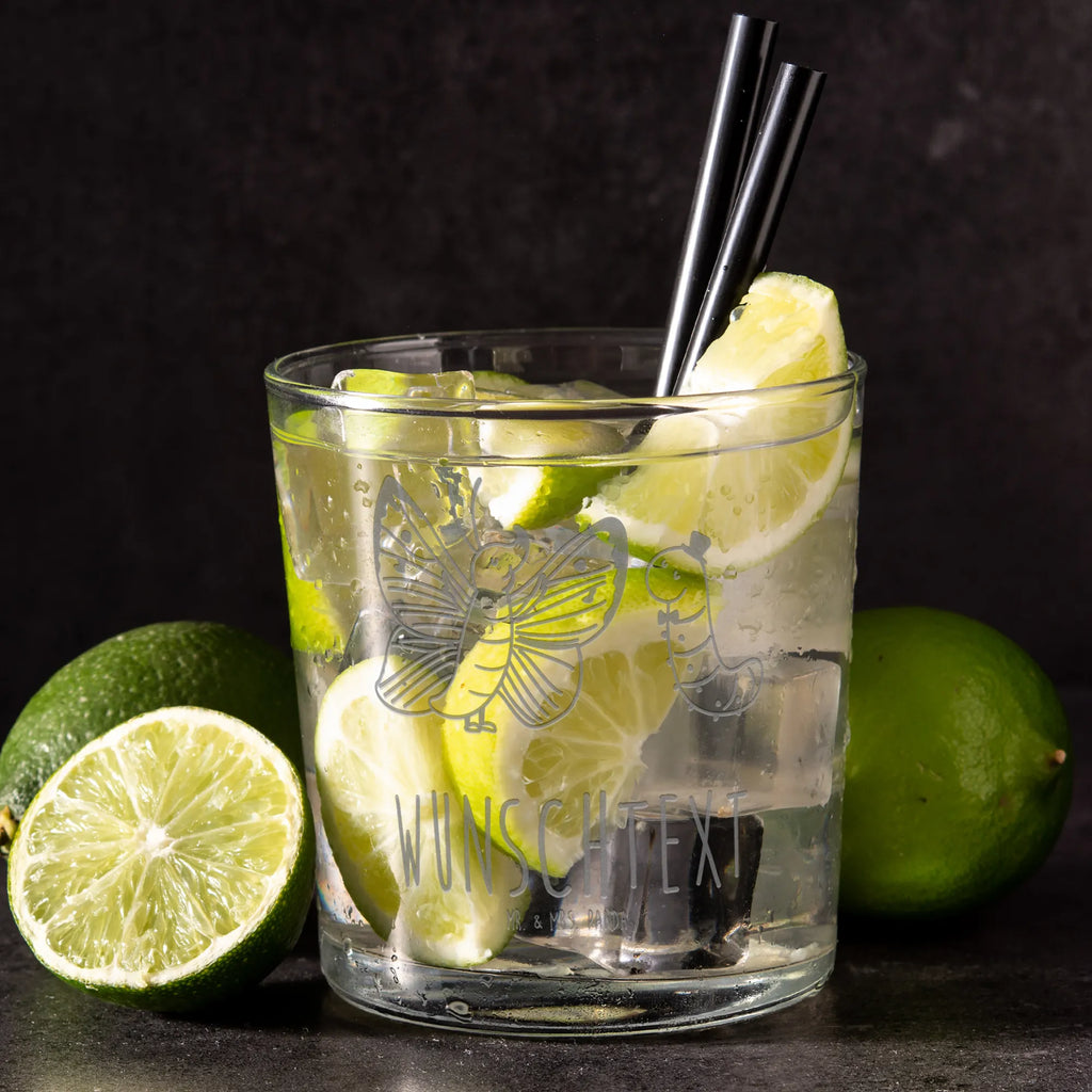 Personalisiertes Gin Glas Raupe & Schmetterling Personalisiertes Ginglas, Personalisiertes Gin Glas, Personalisiertes Gin Glas mit Gravur, Personalisiertes Gin Glas mit Spruch, Personalisiertes Gin Glas mit Sprüchen, Ginglas mit Wunschtext, Tiermotive, Gute Laune, lustige Sprüche, Tiere, Raupe, Schmetterling, Zitronenfalter, Entwicklung, Erwachsen werden, Kokon, Hut, Hütchen, Schönheit, Aufwachsen