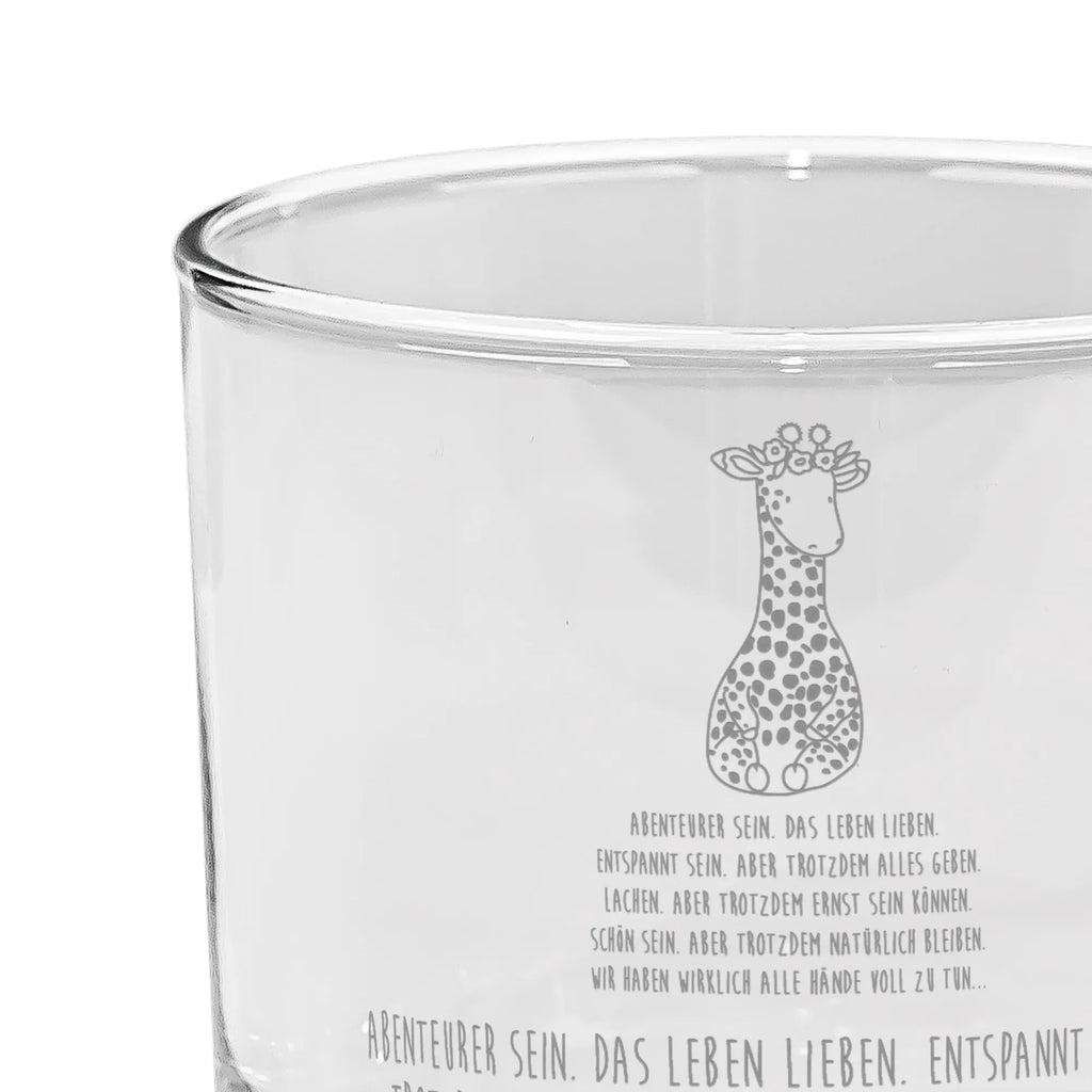 Ginglas Giraffe Blumenkranz Ginglas, Gin Glas, Gin Glas mit Gravur, Ginglas mit Spruch, Gin Glas mit Sprüchen, Afrika, Wildtiere, Giraffe, Blumenkranz, Abenteurer, Selbstliebe, Freundin