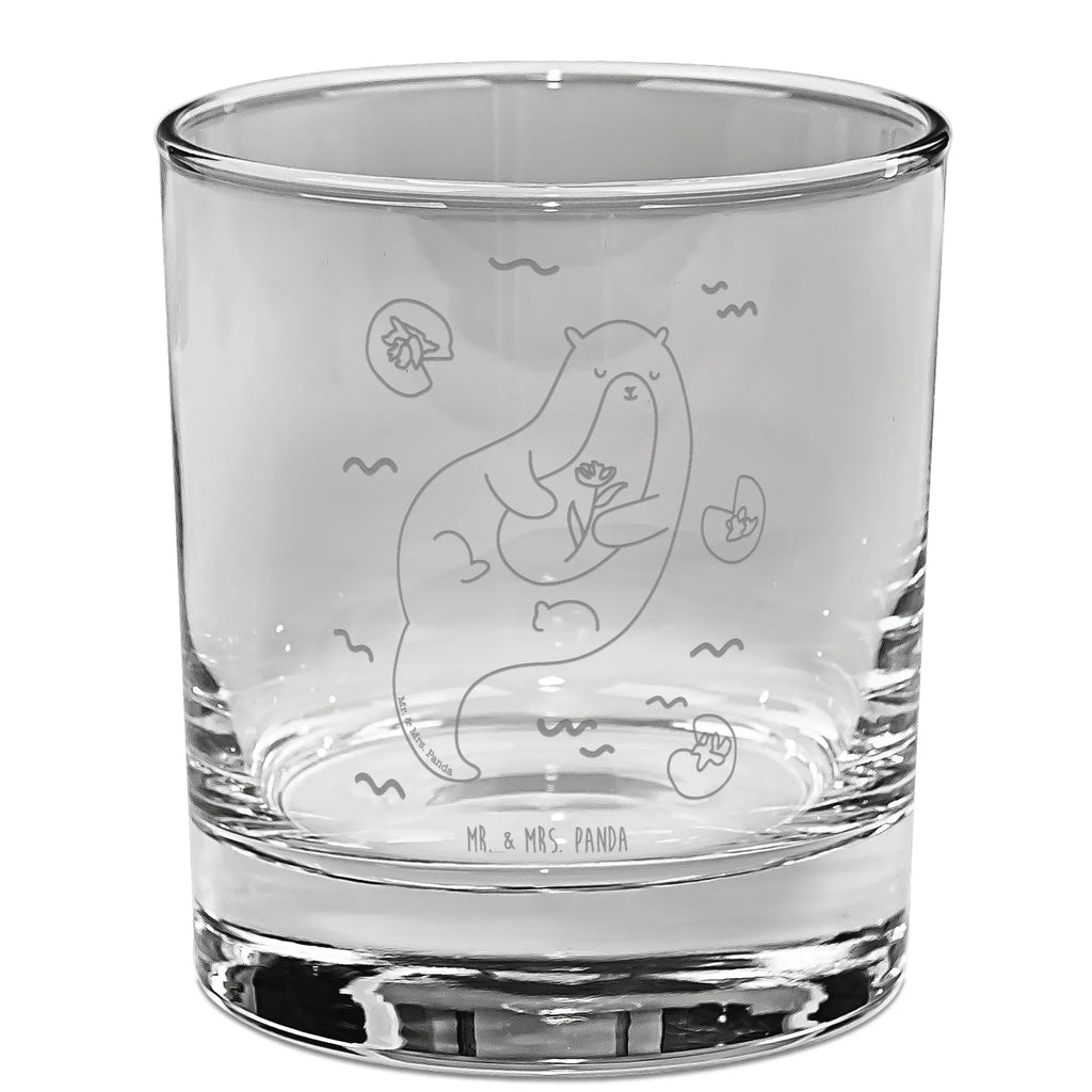 Ginglas Otter mit Seerose Ginglas, Gin Glas, Gin Glas mit Gravur, Ginglas mit Spruch, Gin Glas mit Sprüchen, Otter, Fischotter, Seeotter, Otter Seeotter See Otter