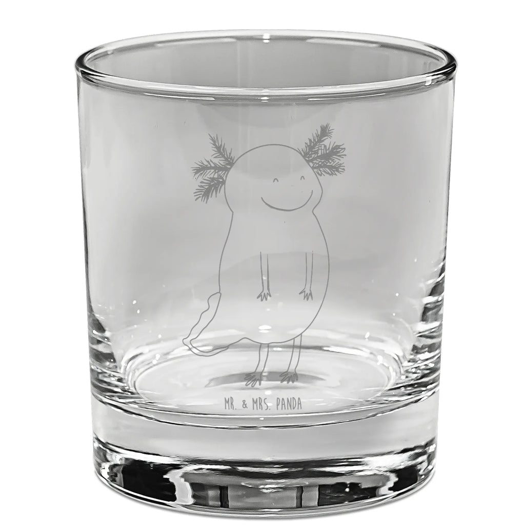 Ginglas Axolotl glücklich Ginglas, Gin Glas, Gin Glas mit Gravur, Ginglas mit Spruch, Gin Glas mit Sprüchen, Axolotl, Molch, Axolot, Schwanzlurch, Lurch, Lurche, Motivation, gute Laune