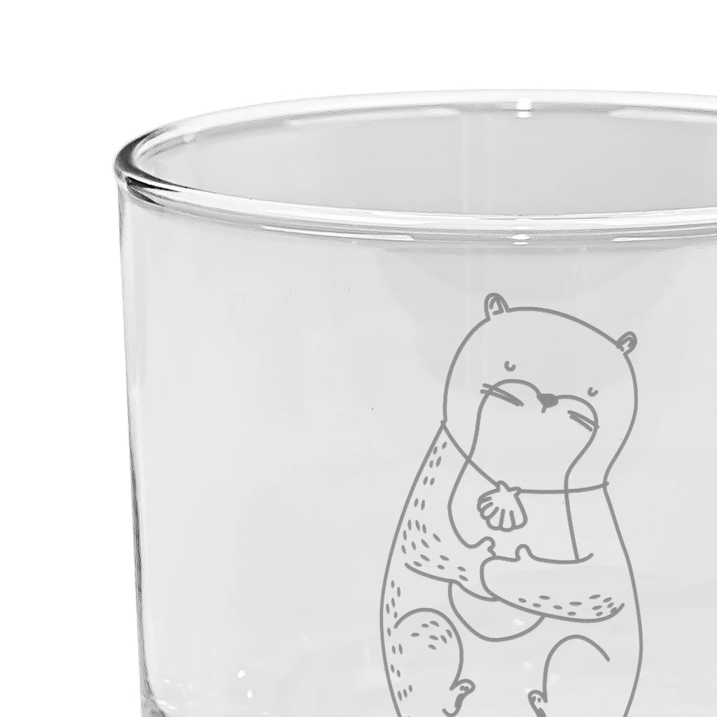 Ginglas Otter mit Muschelmedaillon Ginglas, Gin Glas, Gin Glas mit Gravur, Ginglas mit Spruch, Gin Glas mit Sprüchen, Otter, Fischotter, Seeotter, Otterliebe, grübeln, träumen, Motivation, Tagträumen, Büro