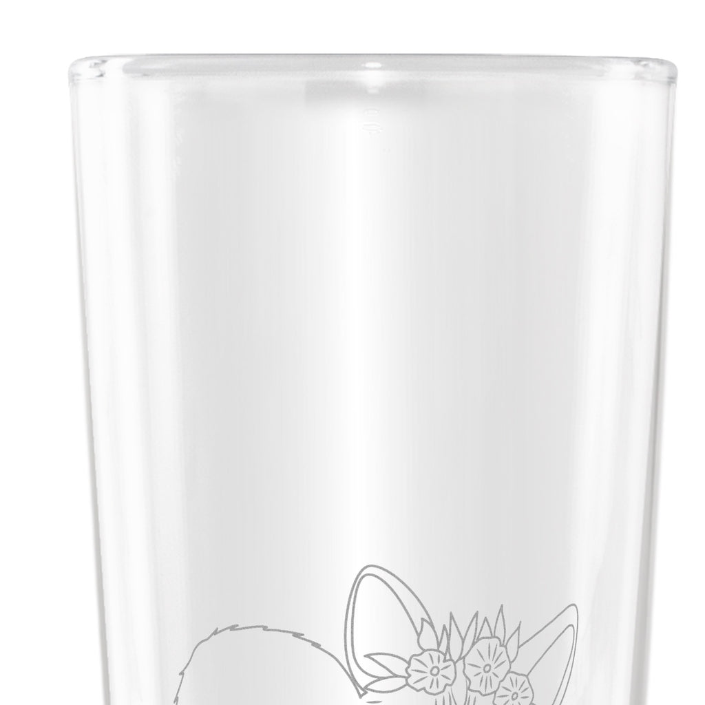 Weizenglas Wüstenfuchs Blumen Weizenglas, Weizen Glas, Vatertag, Weizenbier Glas, Weizenbierglas, Afrika, Wildtiere, Wüste, Wüstenfuchs, Blumen, Blumenkranz, Glücklich