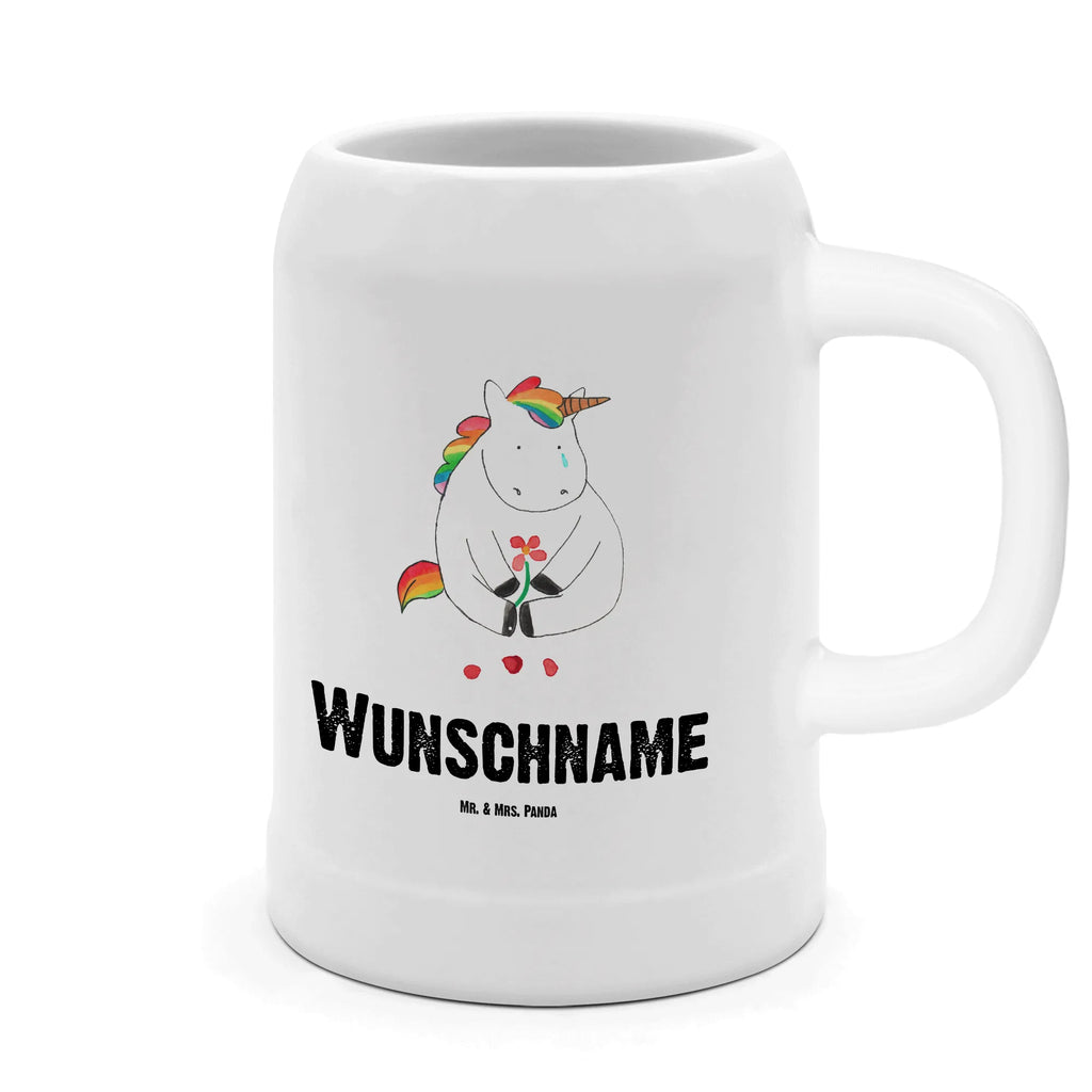 Personalisierter Bierkrug Einhorn Traurig Bierkrug mit Namen, Bierkrug personalisieren, Bierglas mit Namen, Personalisierung, Bedrucken, Einhorn, Einhörner, Einhorn Deko, Pegasus, Unicorn, Glitzer, Trösten. Freundschaft, Freunde, Liebe, Trauer, Grußkarte, Blume