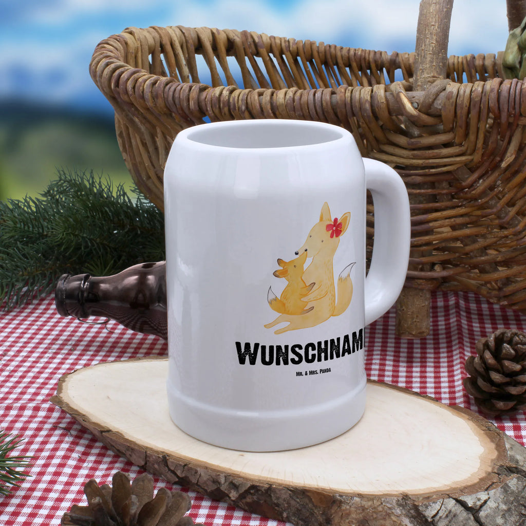 Personalisierter Bierkrug Fuchs Mama Bierkrug mit Namen, Bierkrug personalisieren, Bierglas mit Namen, Personalisierung, Bedrucken, Familie, Vatertag, Muttertag, Bruder, Schwester, Mama, Papa, Oma, Opa, Mutter, Tochter, Lieblingstochter, Beste Tochter, Geschenk