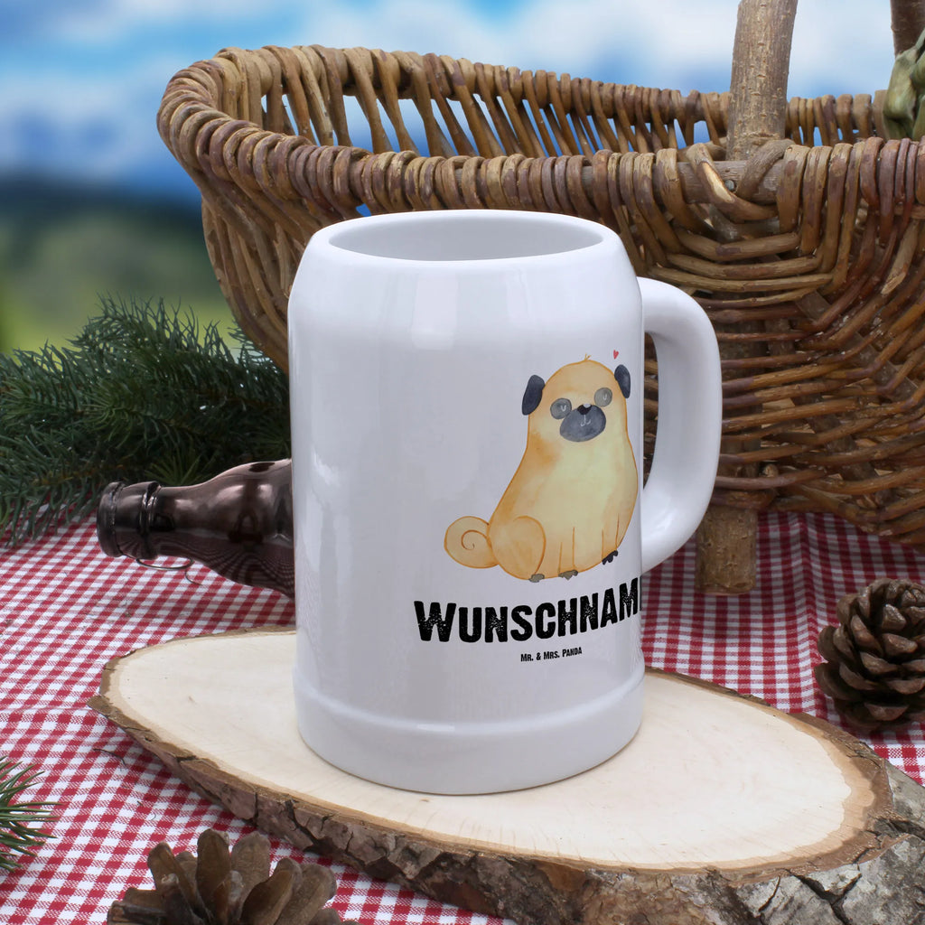 Personalisierter Bierkrug Mops Bierkrug mit Namen, Bierkrug personalisieren, Bierglas mit Namen, Personalisierung, Bedrucken, Hund, Hundemotiv, Haustier, Hunderasse, Tierliebhaber, Hundebesitzer, Sprüche, Mops, Liebe, Hundeliebe