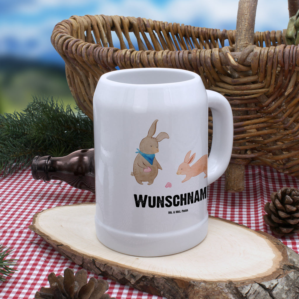 Personalisierter Bierkrug Hasen Muschel Bierkrug mit Namen, Bierkrug personalisieren, Bierglas mit Namen, Personalisierung, Bedrucken, Familie, Vatertag, Muttertag, Bruder, Schwester, Mama, Papa, Oma, Opa, Hasen, beste Freundin, Freundin, Freundinnen, best friends, BFF, Muscheln sammeln, Muscheln, Meer