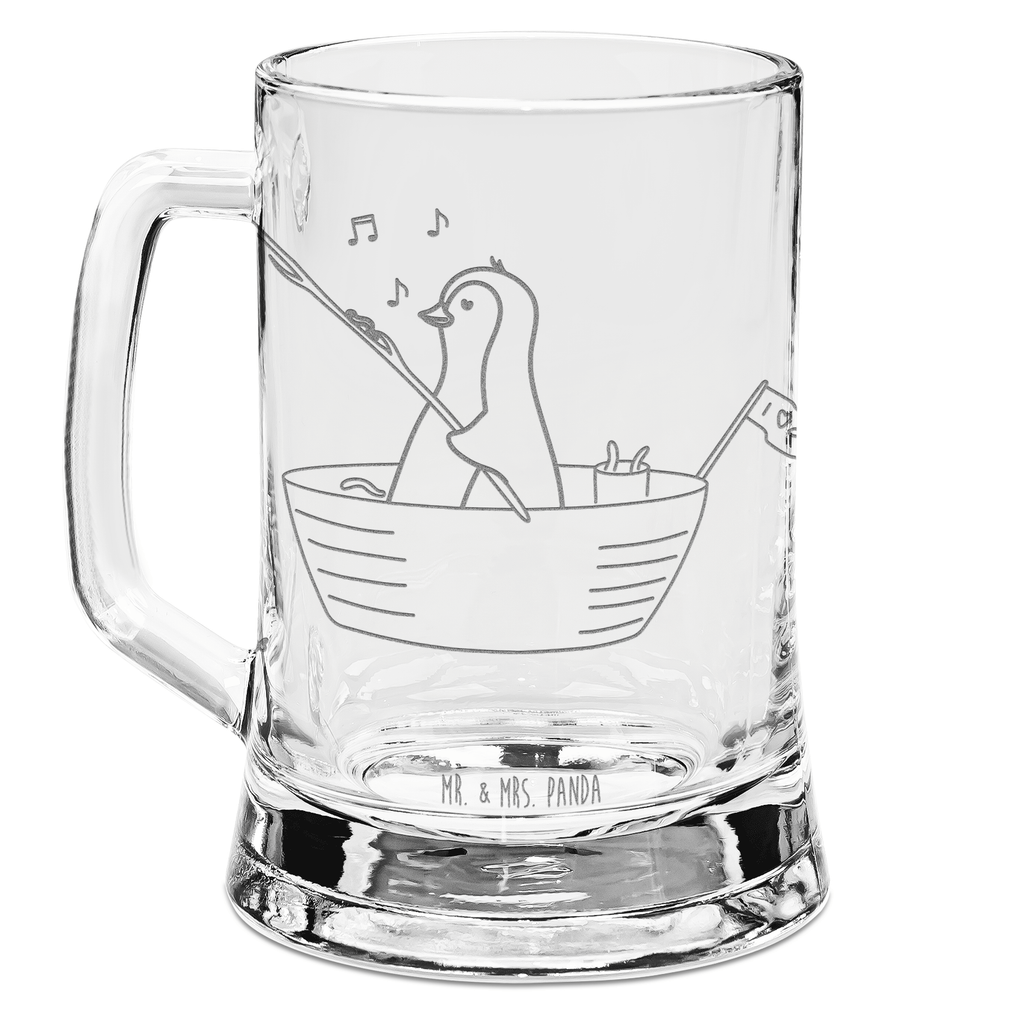 Gravur Bierkrug Pinguin Angelboot Bierkrug, Bier Krug, Bierkrug Glas, Vatertag, Pinguin, Pinguine, Angeln, Boot, Angelboot, Lebenslust, Leben, genießen, Motivation, Neustart, Neuanfang, Trennung, Scheidung, Geschenkidee Liebeskummer