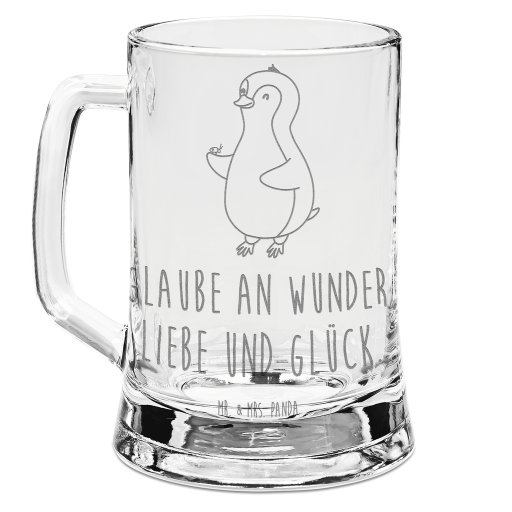 Gravur Bierkrug Pinguin Marienkäfer Bierkrug, Bier Krug, Bierkrug Glas, Vatertag, Pinguin, Pinguine, Marienkäfer, Liebe, Wunder, Glück, Freude, Lebensfreude