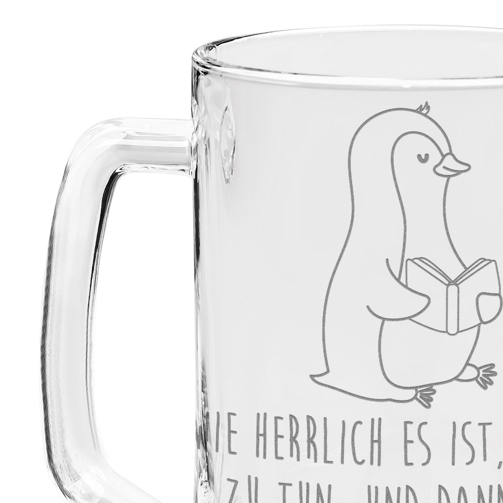 Gravur Bierkrug Pinguin Buch Bierkrug, Bier Krug, Bierkrug Glas, Vatertag, Pinguin, Pinguine, Buch, Lesen, Bücherwurm, Nichtstun, Faulenzen, Ferien, Urlaub, Freizeit