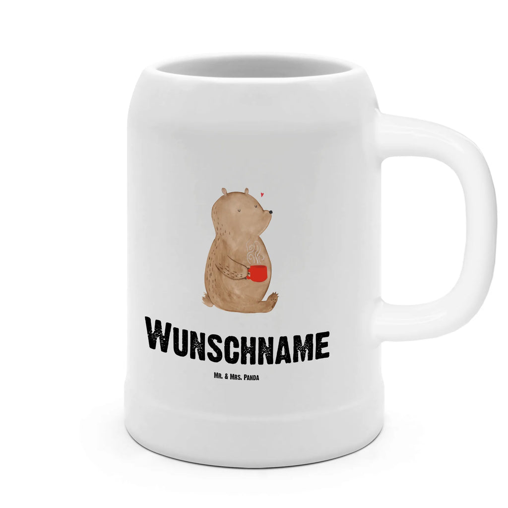 Personalisierter Bierkrug Bär Kaffee Bierkrug mit Namen, Bierkrug personalisieren, Bierglas mit Namen, Personalisierung, Bedrucken, Bär, Teddy, Teddybär, Kaffee, Coffee, Bären, guten Morgen, Morgenroutine, Welt erobern, Welt retten, Motivation