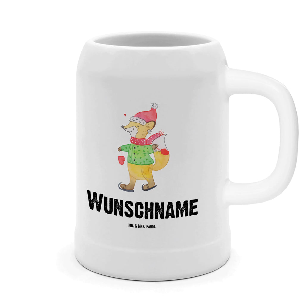 Personalisierter Bierkrug Fuchs  Schlittschuhe Bierkrug mit Namen, Bierkrug personalisieren, Bierglas mit Namen, Personalisierung, Bedrucken, Winter, Weihnachten, Weihnachtsdeko, Nikolaus, Advent, Heiligabend, Wintermotiv, Weihnachtsmann, Weihnachtstage, Weihnachtsbaum, Tannenbaum, Weihnachtszeit