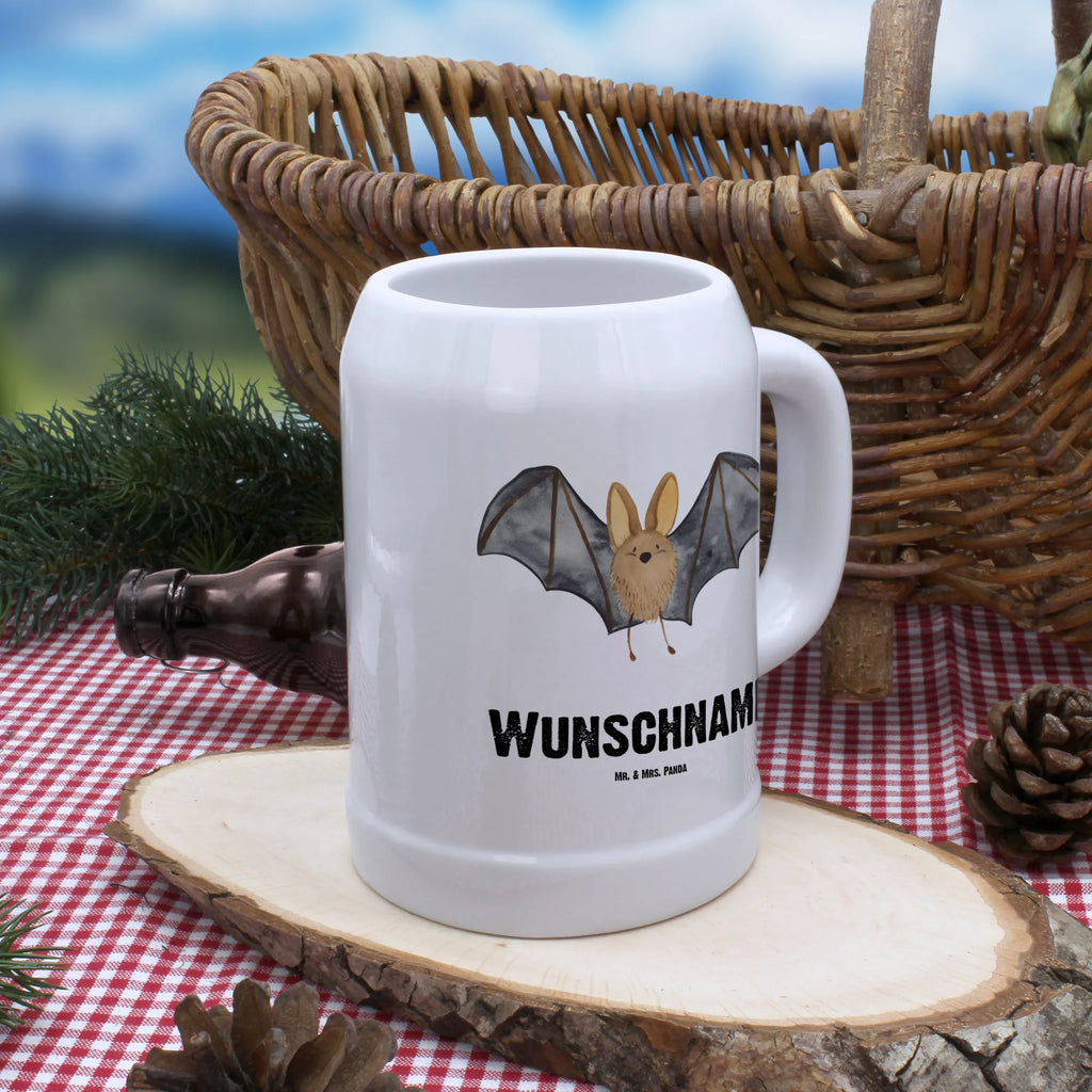 Personalisierter Bierkrug Fledermaus Flügel Bierkrug mit Namen, Bierkrug personalisieren, Bierglas mit Namen, Personalisierung, Bedrucken, Tiermotive, Gute Laune, lustige Sprüche, Tiere