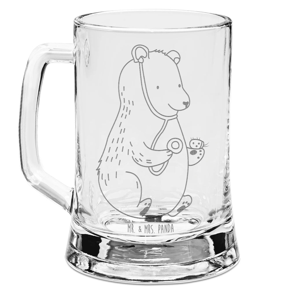 Gravur Bierkrug Bär Arzt Bierkrug, Bier Krug, Bierkrug Glas, Vatertag, Bär, Teddy, Teddybär, Arzt, Ärztin, Doktor, Professor, Doktorin, Professorin