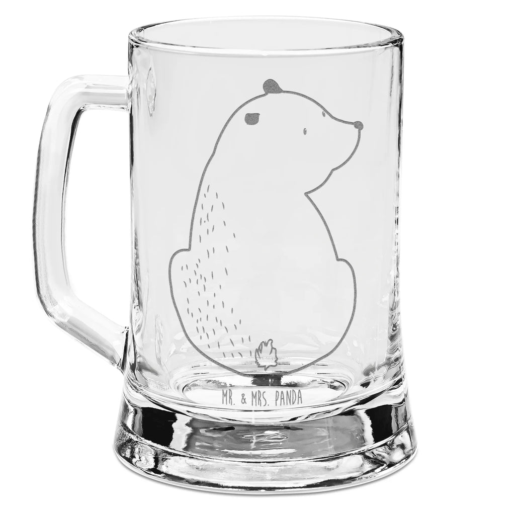 Gravur Bierkrug Bär Schulterblick Bierkrug, Bier Krug, Bierkrug Glas, Vatertag, Bär, Teddy, Teddybär, Selbstachtung, Weltansicht, Motivation, Bären, Bärenliebe, Weisheit