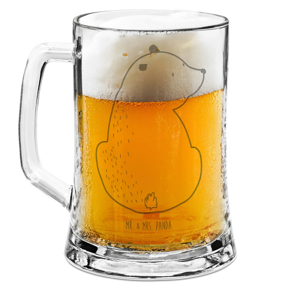 Gravur Bierkrug Bär Schulterblick Bierkrug, Bier Krug, Bierkrug Glas, Vatertag, Bär, Teddy, Teddybär, Selbstachtung, Weltansicht, Motivation, Bären, Bärenliebe, Weisheit