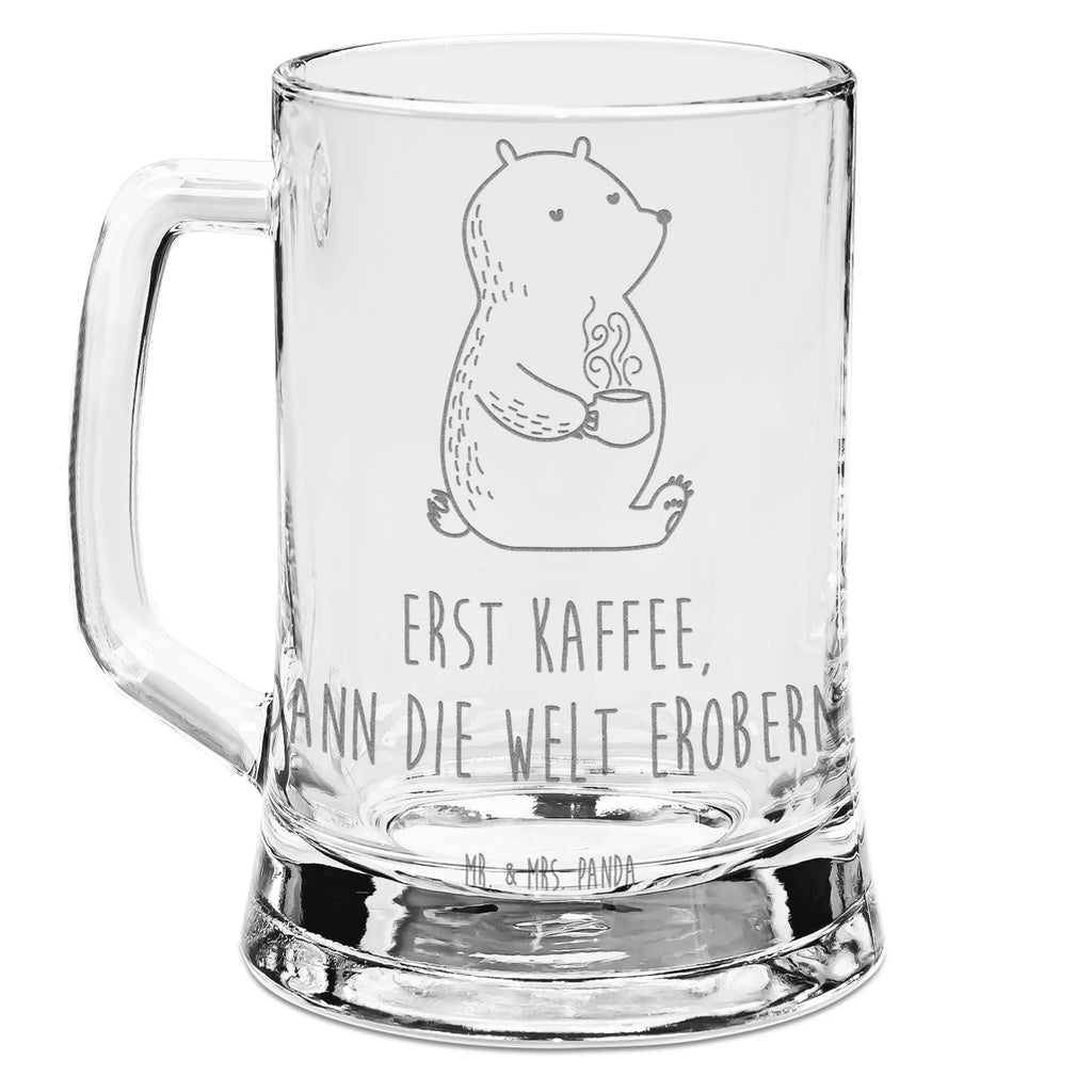 Gravur Bierkrug Bär Kaffee Bierkrug, Bier Krug, Bierkrug Glas, Vatertag, Bär, Teddy, Teddybär, Kaffee, Coffee, Bären, guten Morgen, Morgenroutine, Welt erobern, Welt retten, Motivation