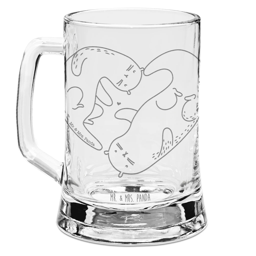 Gravur Bierkrug Otter Herz Bierkrug, Bier Krug, Bierkrug Glas, Vatertag, Otter, Fischotter, Seeotter, Liebe, Herz, Liebesbeweis, Liebesgeschenk, Bessere Hälfte, Love you, Jahrestag, Hochzeitstag, Verlobung, gemeinsames Leben