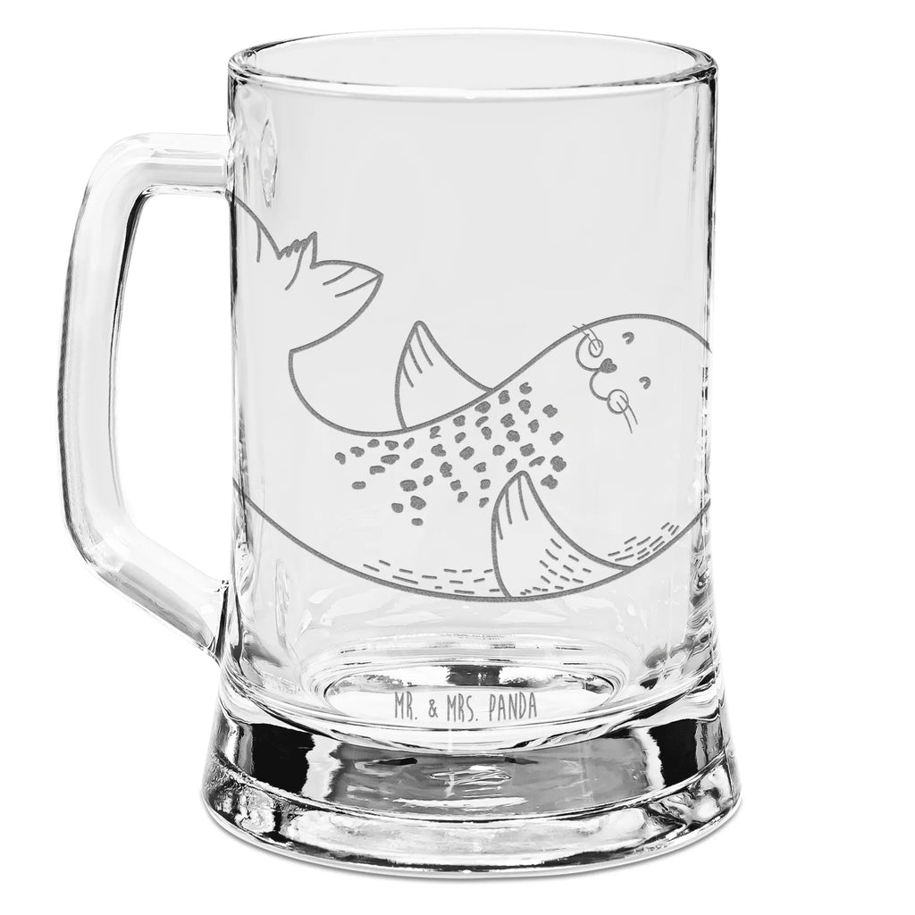 Gravur Bierkrug Robbe Liegen Bierkrug, Bier Krug, Bierkrug Glas, Vatertag, Tiermotive, Gute Laune, lustige Sprüche, Tiere, Robbe, Robben, Seehund, Strand, Meerestier, Ostsee, Nordsee, Lachen, Freude