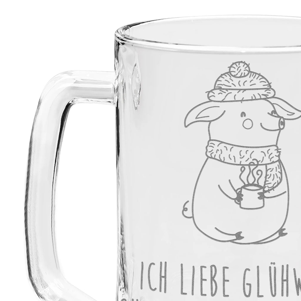 Gravur Bierkrug Schwein Glühwein Bierkrug, Bier Krug, Bierkrug Glas, Vatertag, Winter, Weihnachten, Weihnachtsdeko, Nikolaus, Advent, Heiligabend, Wintermotiv, Glühschwein, Glühwein, Weihnachtsmarkt, Punsch