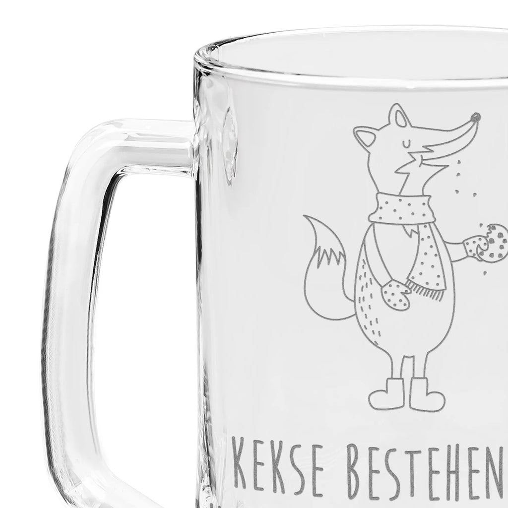 Gravur Bierkrug Fuchs Keks Bierkrug, Bier Krug, Bierkrug Glas, Vatertag, Fuchs, Füchse, Backen Spruch, Kekse, Winter, Weihnachtszeit, Plätzchen, Liebe, Küche Deko