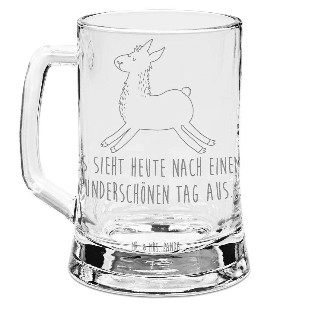 Gravur Bierkrug Lama Springen Bierkrug, Bier Krug, Bierkrug Glas, Vatertag, Lama, Alpaka, Lamas, Lieblingstag, Happy day, fröhlich, Glück, Freundin, Liebeskummer, Neustart, guten Morgen, Start, Prüfung, Abitur