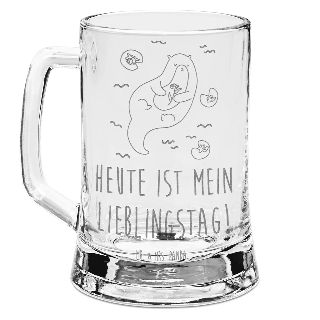 Gravur Bierkrug Otter Seerose Bierkrug, Bier Krug, Bierkrug Glas, Vatertag, Otter, Fischotter, Seeotter, Otter Seeotter See Otter