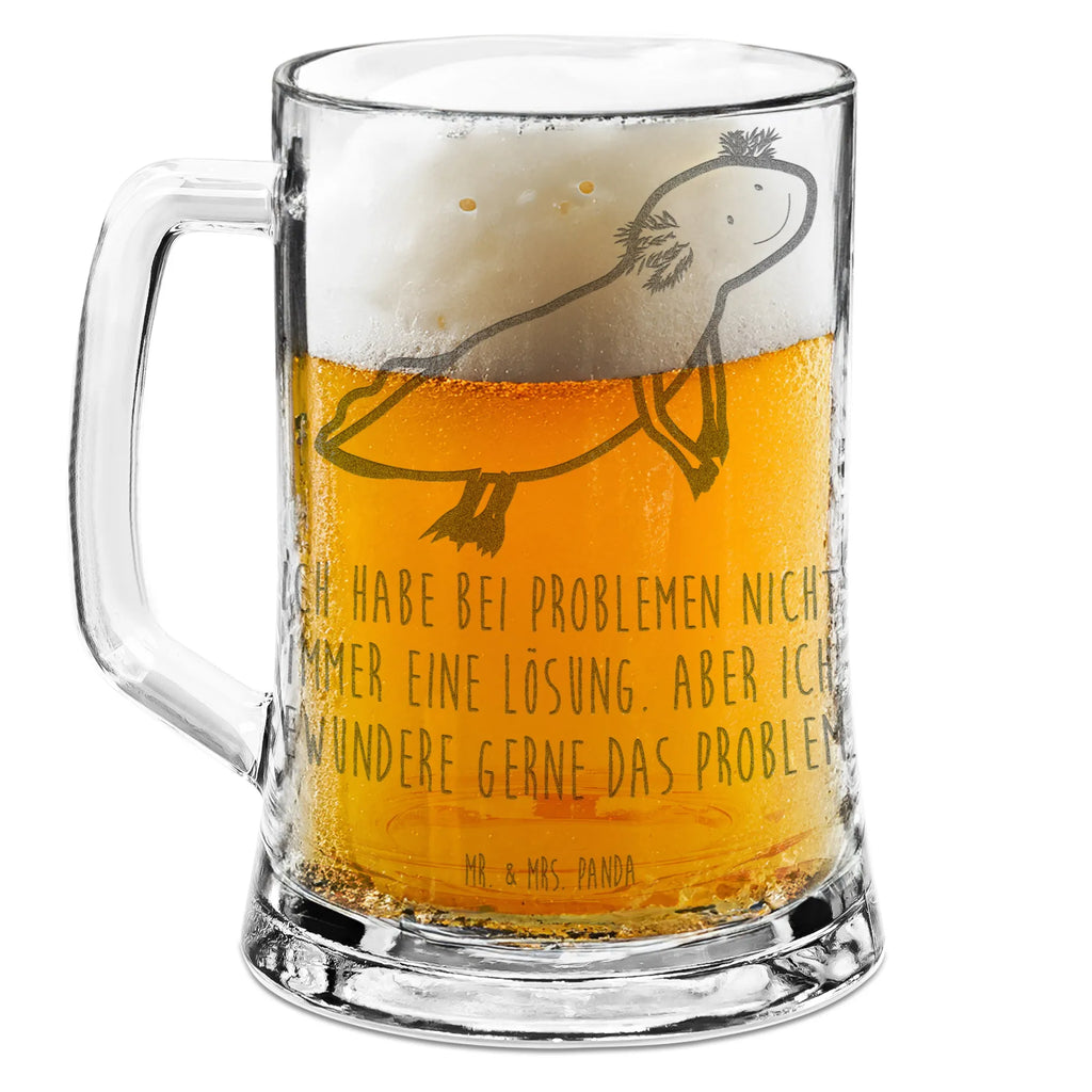 Gravur Bierkrug Axolotl Schwimmen Bierkrug, Bier Krug, Bierkrug Glas, Vatertag, Axolotl, Molch, Axolot, Schwanzlurch, Lurch, Lurche, Problem, Probleme, Lösungen, Motivation