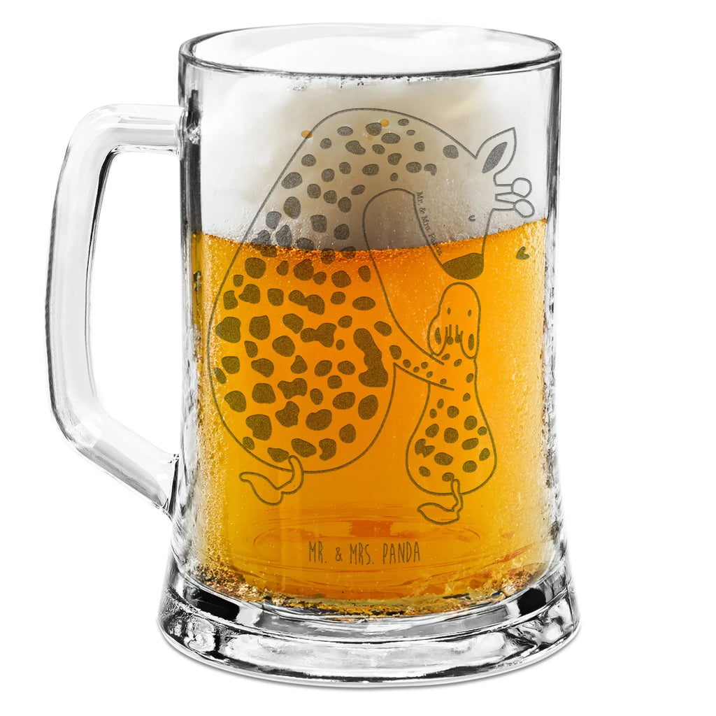 Gravur Bierkrug Giraffe Kind Bierkrug, Bier Krug, Bierkrug Glas, Vatertag, Afrika, Wildtiere, Giraffe, Kind, Mutter, Mama, Tochter, Sohn, Lieblingsmensch