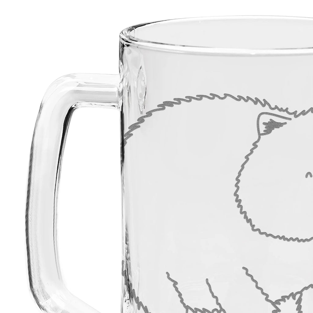 Gravur Bierkrug Wombat Bierkrug, Bier Krug, Bierkrug Glas, Vatertag, Tiermotive, Gute Laune, lustige Sprüche, Tiere, Wombat, Das Leben ist schön, Motivation, Spruch, Australien