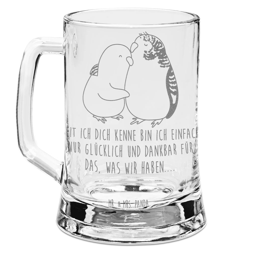 Gravur Bierkrug Wellensittich Liebe Bierkrug, Bier Krug, Bierkrug Glas, Vatertag, Liebe, Partner, Freund, Freundin, Ehemann, Ehefrau, Heiraten, Verlobung, Heiratsantrag, Liebesgeschenk, Jahrestag, Hocheitstag, Vögel, Wellensittich, Nähe, Kuscheln, Vertrauen