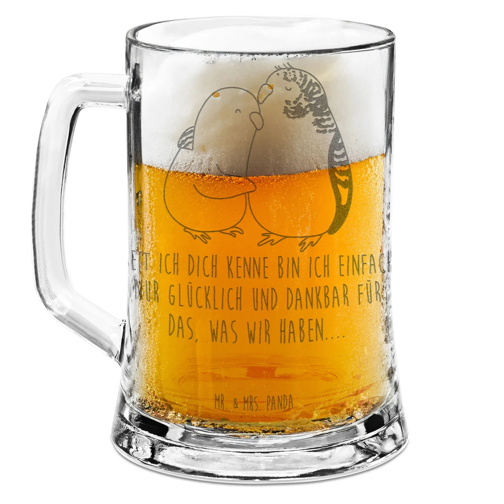 Gravur Bierkrug Wellensittich Liebe Bierkrug, Bier Krug, Bierkrug Glas, Vatertag, Liebe, Partner, Freund, Freundin, Ehemann, Ehefrau, Heiraten, Verlobung, Heiratsantrag, Liebesgeschenk, Jahrestag, Hocheitstag, Vögel, Wellensittich, Nähe, Kuscheln, Vertrauen