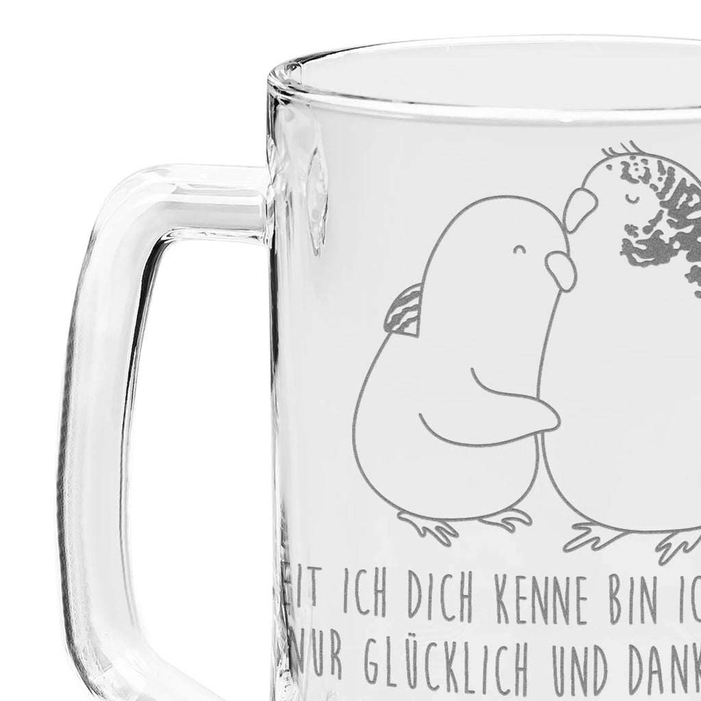 Gravur Bierkrug Wellensittich Liebe Bierkrug, Bier Krug, Bierkrug Glas, Vatertag, Liebe, Partner, Freund, Freundin, Ehemann, Ehefrau, Heiraten, Verlobung, Heiratsantrag, Liebesgeschenk, Jahrestag, Hocheitstag, Vögel, Wellensittich, Nähe, Kuscheln, Vertrauen