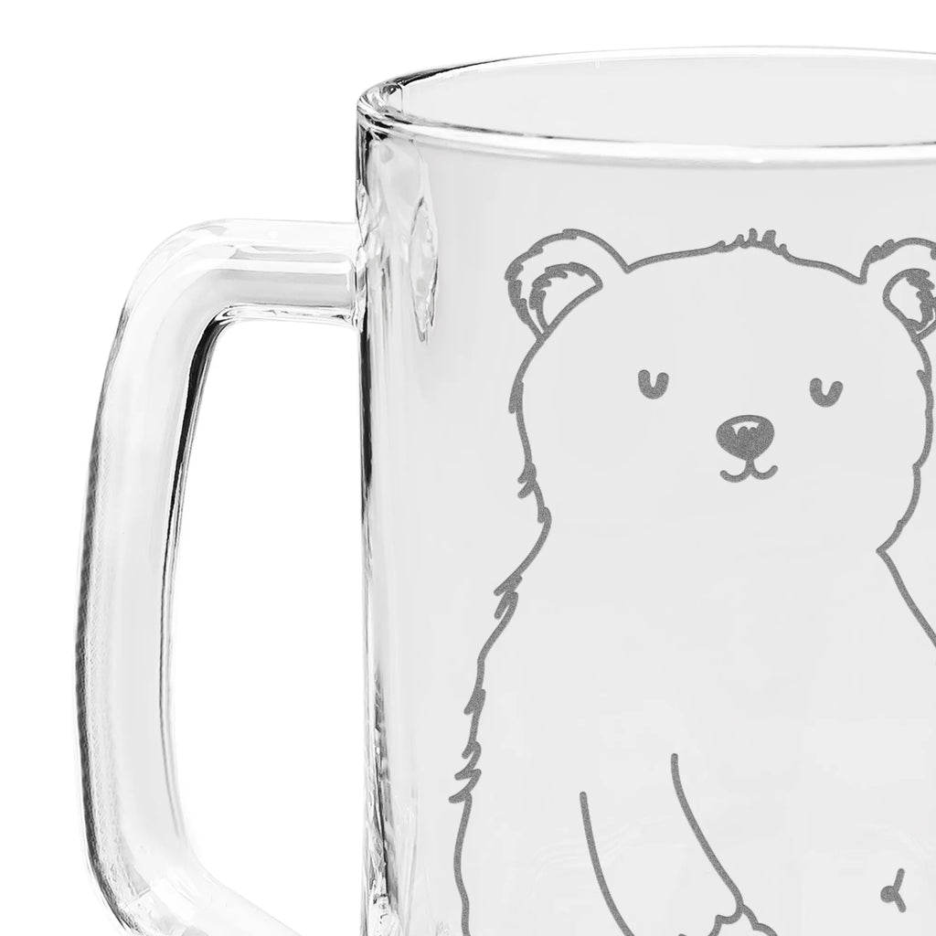 Gravur Bierkrug Eisbär Faul Bierkrug, Bier Krug, Bierkrug Glas, Vatertag, Bär, Teddy, Teddybär, Eisbär, Nordpol, Faul, Entspannen, Relaxen, Büro, Arbeit, Bürojob, Arbeitsplatz, Homeoffice