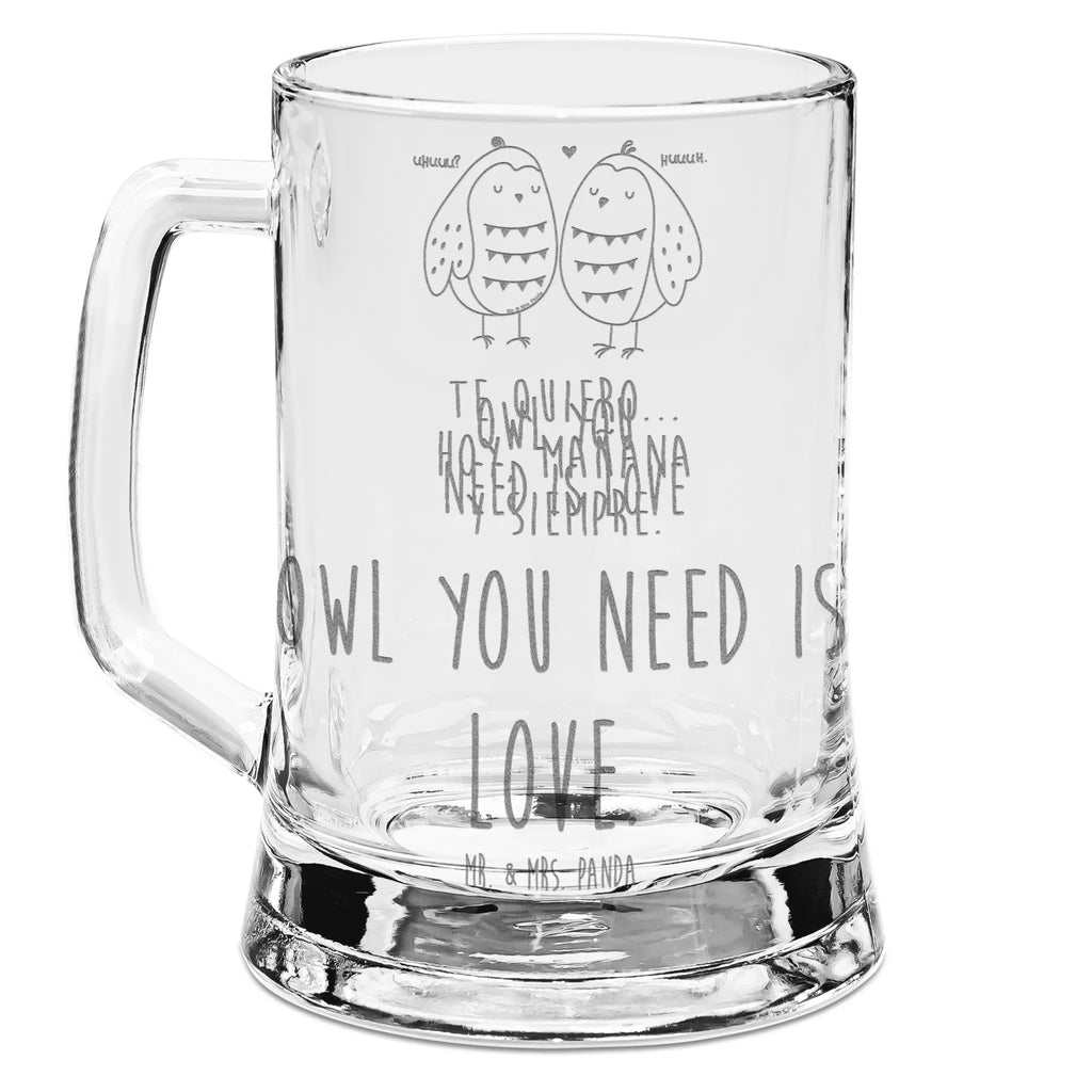 Gravur Bierkrug Eulen Liebe Bierkrug, Bier Krug, Bierkrug Glas, Vatertag, Eule, Eule Deko, Liebe, Hochzeit Spruch, Owl, All you need is love, Liebe Spruch, Freundin Geschenk, Freund, Wortspiel lustig