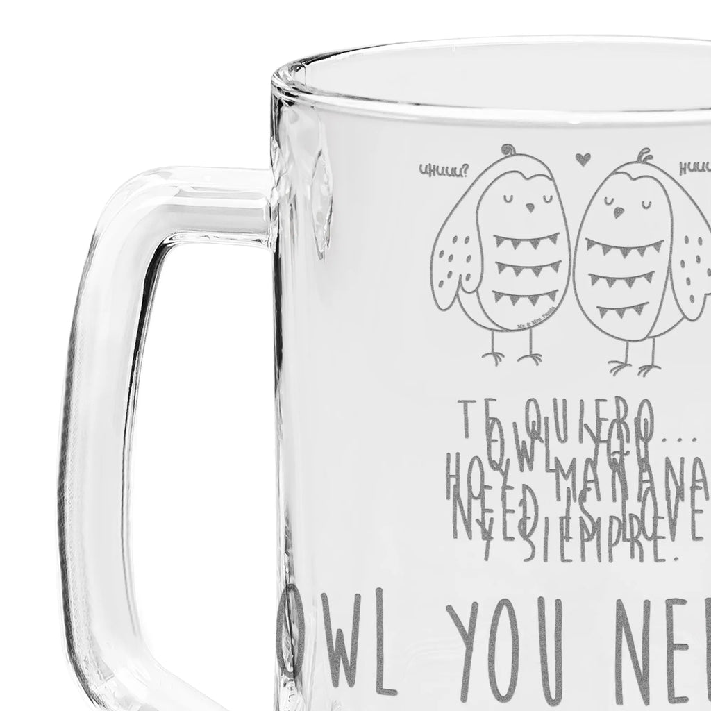 Gravur Bierkrug Eulen Liebe Bierkrug, Bier Krug, Bierkrug Glas, Vatertag, Eule, Eule Deko, Liebe, Hochzeit Spruch, Owl, All you need is love, Liebe Spruch, Freundin Geschenk, Freund, Wortspiel lustig