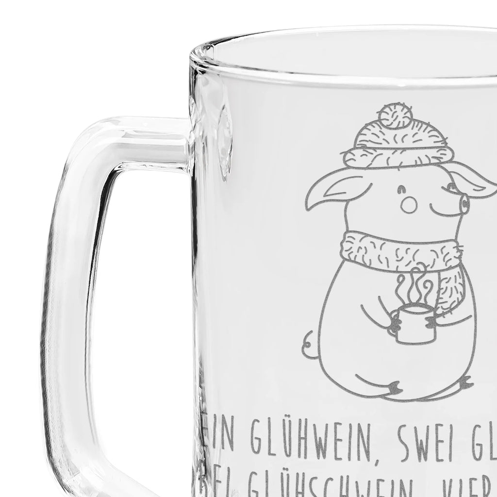 Gravur Bierkrug Schweinchen Glühwein Bierkrug, Bier Krug, Bierkrug Glas, Vatertag, Winter, Weihnachten, Weihnachtsdeko, Nikolaus, Advent, Heiligabend, Wintermotiv, Glühwein, Betrunken, Weihnachtsmarkt, Spruch