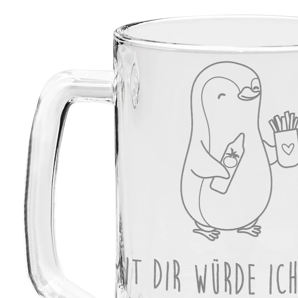 Gravur Bierkrug Pinguin Pommes Bierkrug, Bier Krug, Bierkrug Glas, Vatertag, Liebe, Partner, Freund, Freundin, Ehemann, Ehefrau, Heiraten, Verlobung, Heiratsantrag, Liebesgeschenk, Jahrestag, Hocheitstag, Valentinstag, Geschenk für Frauen, Hochzeitstag, Mitbringsel, Geschenk für Freundin, Geschenk für Partner, Liebesbeweis, für Männer, für Ehemann