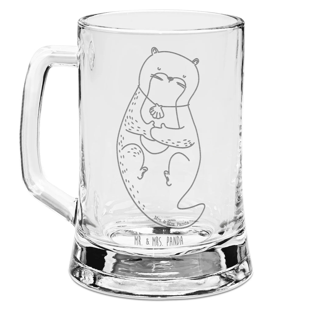 Gravur Bierkrug Otter Muschel Bierkrug, Bier Krug, Bierkrug Glas, Vatertag, Otter, Fischotter, Seeotter, Otterliebe, grübeln, träumen, Motivation, Tagträumen, Büro