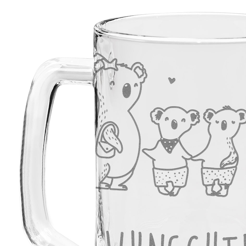 Personalisierter Gravur Bierkrug Koala Familie zwei Personalisierter Bierkrug, Personalisierter Bier Krug, Personalisiertes Bierkrug Glas, Bierkrug mit Namen, Bier Krug mit Namen, Bierkrug Glas mit Namen, Vatertag, Wunschtext, Wunschname, Personalisierbar, Selbst gestalten, Familie, Muttertag, Bruder, Schwester, Mama, Papa, Oma, Opa, Koala, Koalabär, beste Familie, Familienzeit, Familienleben, Koalafamilie, Lieblingsfamilie