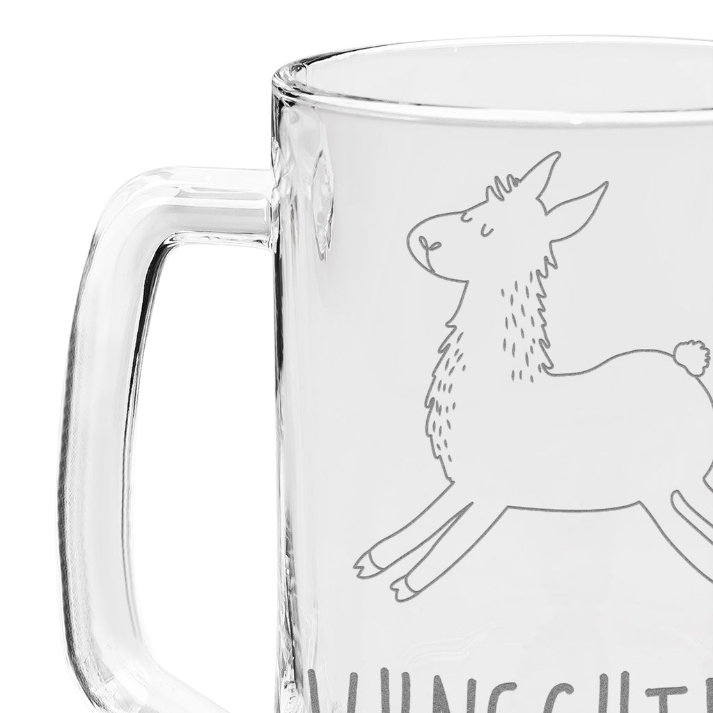 Personalisierter Gravur Bierkrug Lama Springen Personalisierter Bierkrug, Personalisierter Bier Krug, Personalisiertes Bierkrug Glas, Bierkrug mit Namen, Bier Krug mit Namen, Bierkrug Glas mit Namen, Vatertag, Wunschtext, Wunschname, Personalisierbar, Selbst gestalten, Lama, Alpaka, Lamas, Lieblingstag, Happy day, fröhlich, Glück, Freundin, Liebeskummer, Neustart, guten Morgen, Start, Prüfung, Abitur