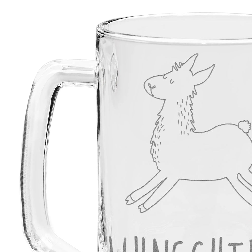 Personalisierter Gravur Bierkrug Lama Springen Personalisierter Bierkrug, Personalisierter Bier Krug, Personalisiertes Bierkrug Glas, Bierkrug mit Namen, Bier Krug mit Namen, Bierkrug Glas mit Namen, Vatertag, Wunschtext, Wunschname, Personalisierbar, Selbst gestalten, Lama, Alpaka, Lamas, Lieblingstag, Happy day, fröhlich, Glück, Freundin, Liebeskummer, Neustart, guten Morgen, Start, Prüfung, Abitur