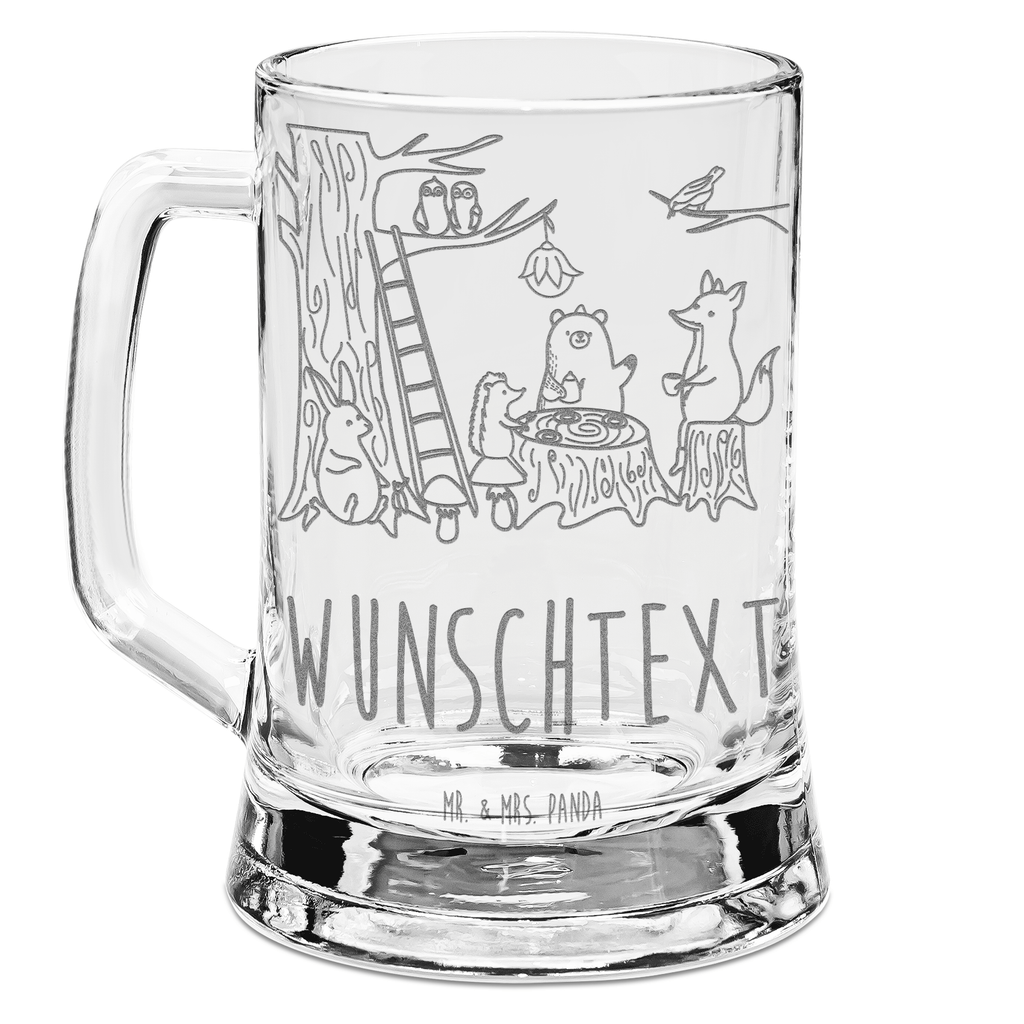 Personalisierter Gravur Bierkrug Waldtiere Picknick Personalisierter Bierkrug, Personalisierter Bier Krug, Personalisiertes Bierkrug Glas, Bierkrug mit Namen, Bier Krug mit Namen, Bierkrug Glas mit Namen, Vatertag, Wunschtext, Wunschname, Personalisierbar, Selbst gestalten, Tiermotive, Gute Laune, lustige Sprüche, Tiere, Waldtiere, Picknick, Wald, Fuchs, Hase, Igel, Maus, Eichhörnchen