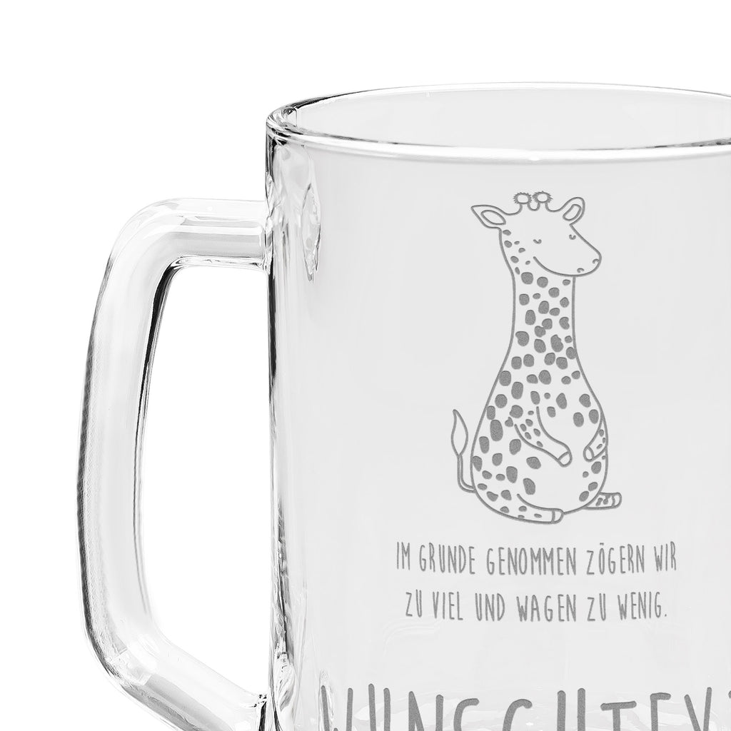 Personalisierter Gravur Bierkrug Giraffe Zufrieden Personalisierter Bierkrug, Personalisierter Bier Krug, Personalisiertes Bierkrug Glas, Bierkrug mit Namen, Bier Krug mit Namen, Bierkrug Glas mit Namen, Vatertag, Wunschtext, Wunschname, Personalisierbar, Selbst gestalten, Afrika, Wildtiere, Giraffe, Zufrieden, Glück, Abenteuer