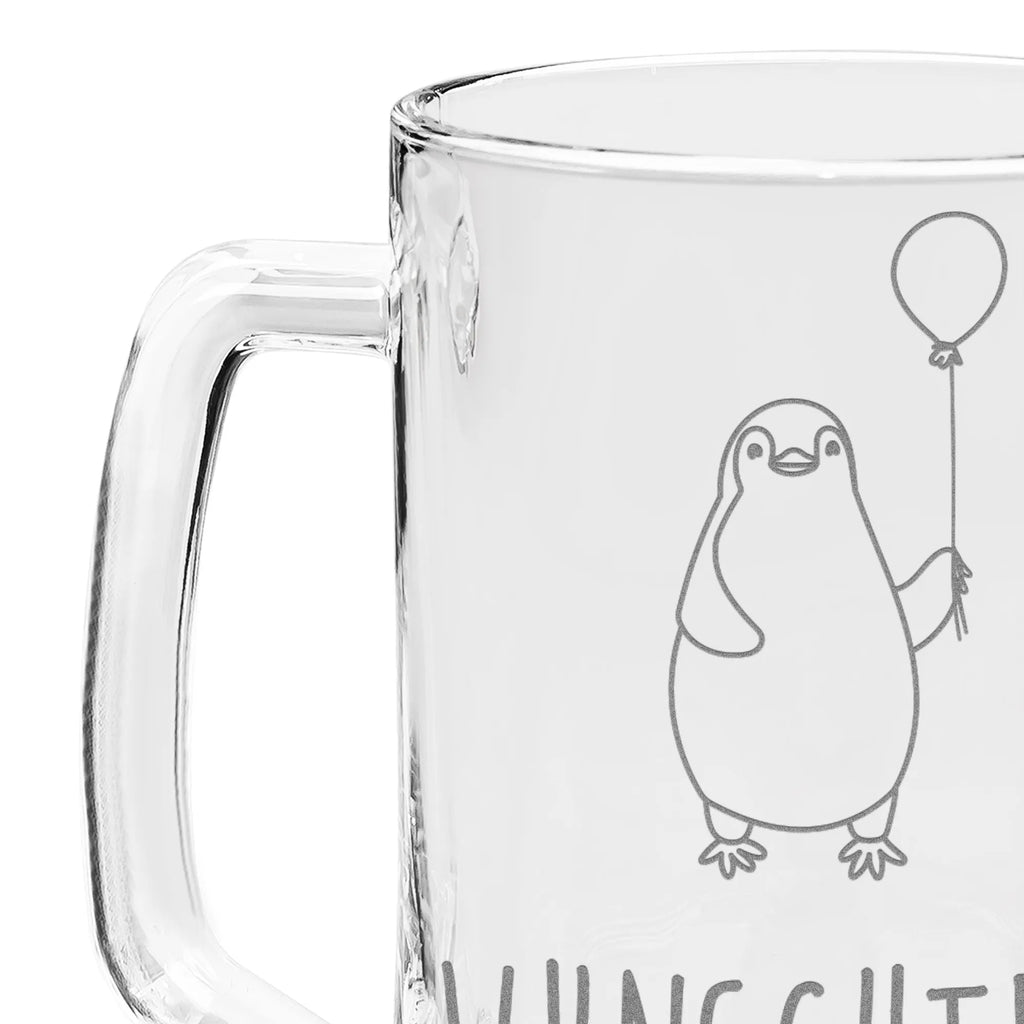 Personalisierter Gravur Bierkrug Pinguin Luftballon Personalisierter Bierkrug, Personalisierter Bier Krug, Personalisiertes Bierkrug Glas, Bierkrug mit Namen, Bier Krug mit Namen, Bierkrug Glas mit Namen, Vatertag, Wunschtext, Wunschname, Personalisierbar, Selbst gestalten, Pinguin, Pinguine, Luftballon, Tagträume, Lebenslust, Geschenk Freundin, Geschenkidee, beste Freundin, Motivation, Neustart, neues Leben, Liebe, Glück