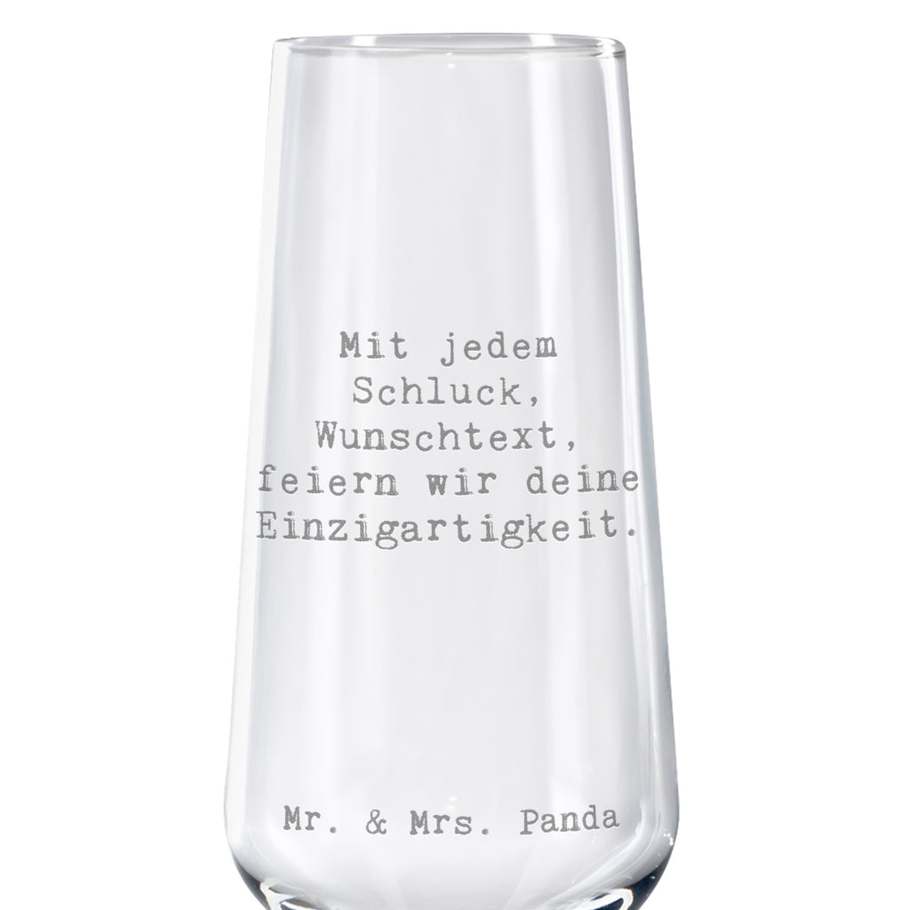 Personalisiertes Sektglas Spruch Mit jedem Schluck, $NAME, feiern wir deine Einzigartigkeit. Sektglas, Sektglas mit Gravur, Spülmaschinenfeste Sektgläser