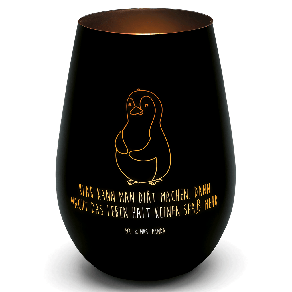 Gold Windlicht Pinguin Diät Windlicht, Teelicht, Graviertes Windlicht, Windlicht Gravur, Kerze, Windlicht aus Glas, Teelicht aus Glas, Pinguin, Pinguine, Diät, Abnehmen, Abspecken, Gewicht, Motivation, Selbstliebe, Körperliebe, Selbstrespekt