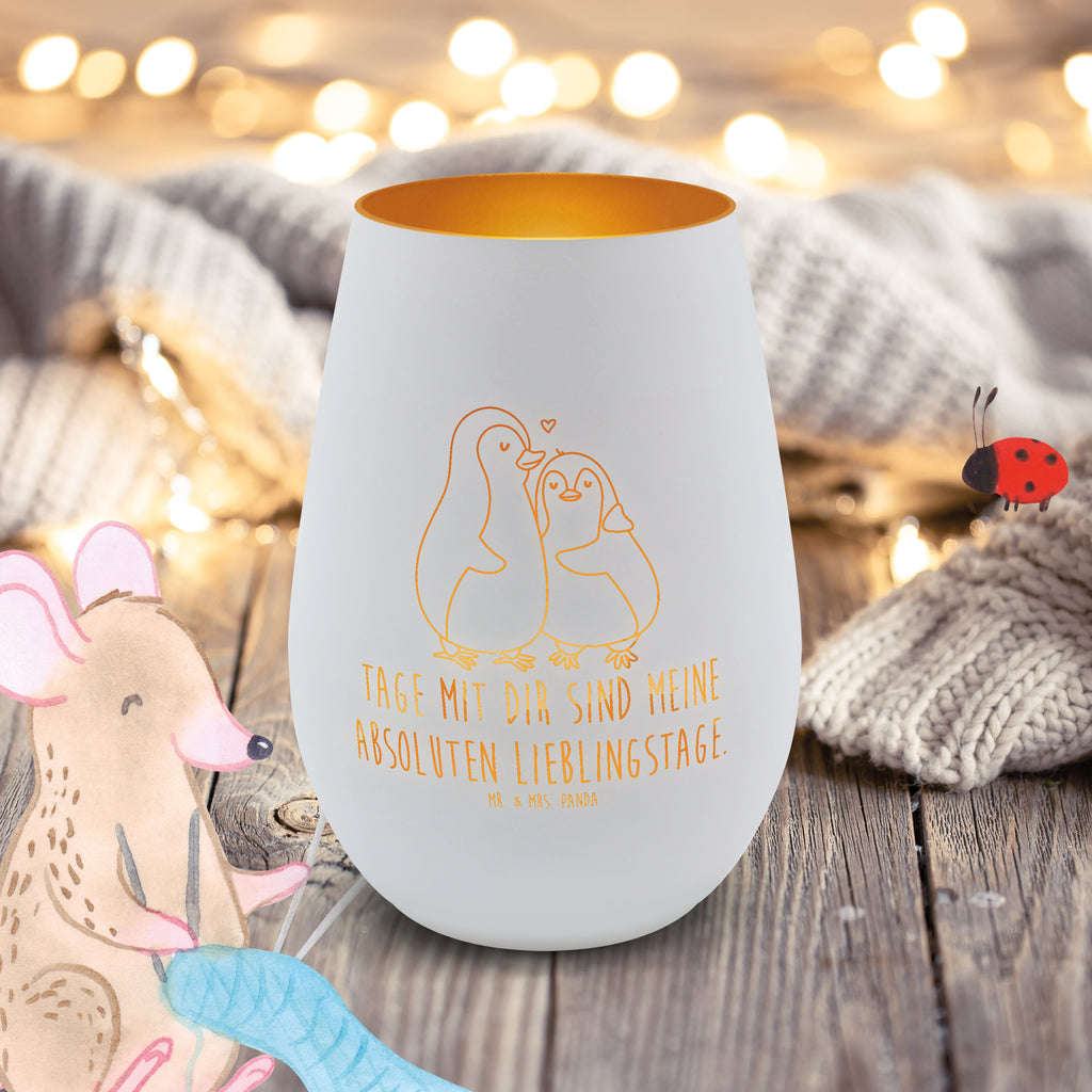 Gold Windlicht Pinguin umarmen Windlicht, Teelicht, Graviertes Windlicht, Windlicht Gravur, Kerze, Windlicht aus Glas, Teelicht aus Glas, Pinguin, Liebe, Liebespaar, Liebesbeweis, Liebesgeschenk, Verlobung, Jahrestag, Hochzeitstag, Hochzeit, Hochzeitsgeschenk